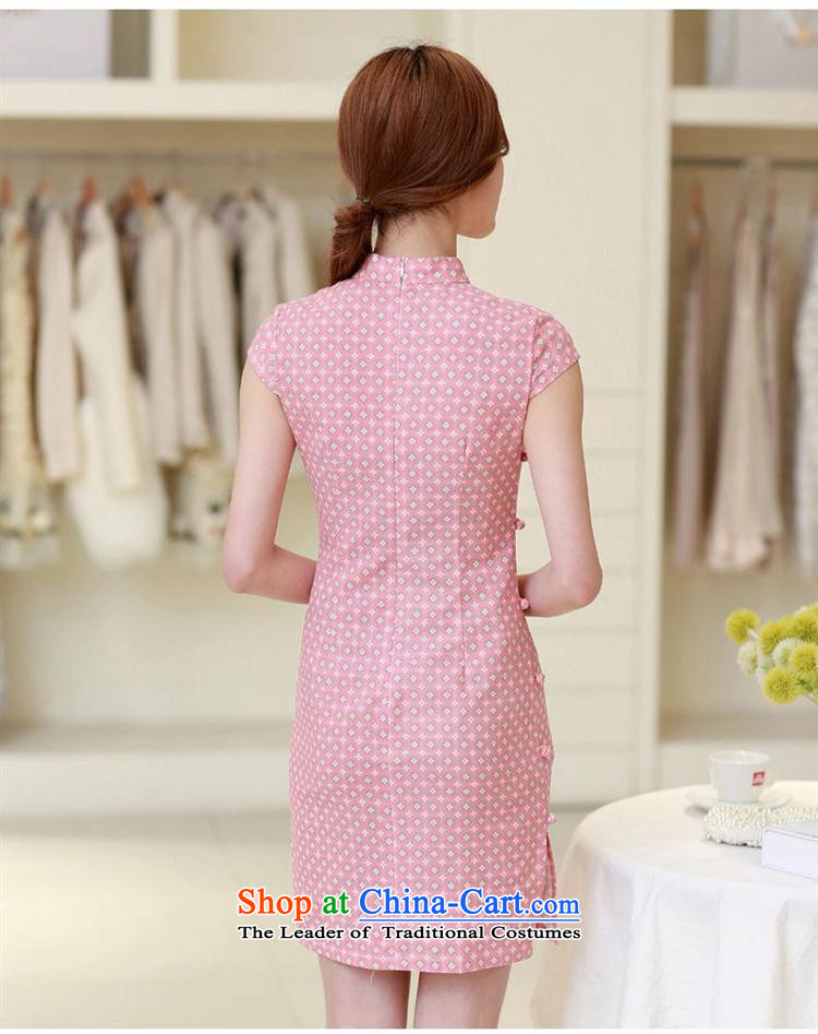 Mano-hwan, short-sleeved qipao China wind retro linen arts circle of the forklift truck cheongsam dress) Mr Ronald Pink Sau San M picture, prices, brand platters! The elections are supplied in the national character of distribution, so action, buy now enjoy more preferential! As soon as possible.