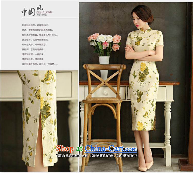 Mano-hwan's cotton linen dresses 2015 spring/summer load retro Sau San video short-sleeved thin large improved linen long qipao new HUANGMEI XL Photo, prices, brand platters! The elections are supplied in the national character of distribution, so action, buy now enjoy more preferential! As soon as possible.