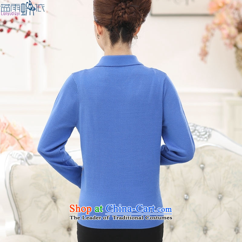 In the autumn of 2015, older women temperament mother boxed ironing drill collars cardigan purple 105 yards, M, Blue rain butterfly according to , , , shopping on the Internet