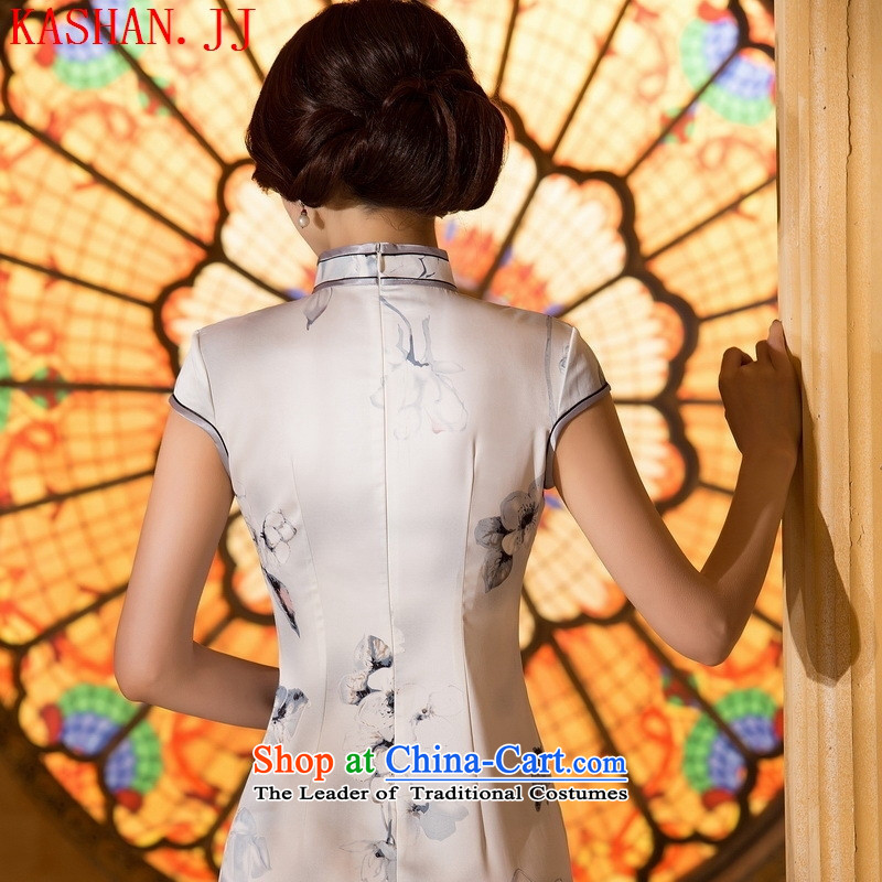 Mano-hwan's 2015 New Silk Cheongsam Stylish retro improved day-to-day short skirts qipao temperament and sexy Sau San ink XXL, video thin card Shan (KASHAN.JJ CHRISTMASTIME) , , , shopping on the Internet