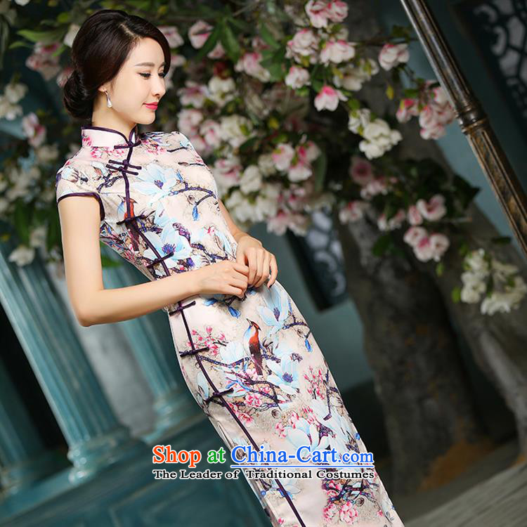 Mano-hwan's spring and summer new heavyweight reduced long-retro qipao the forklift truck stylish cheongsam dress long bird flower XXL picture, prices, brand platters! The elections are supplied in the national character of distribution, so action, buy now enjoy more preferential! As soon as possible.