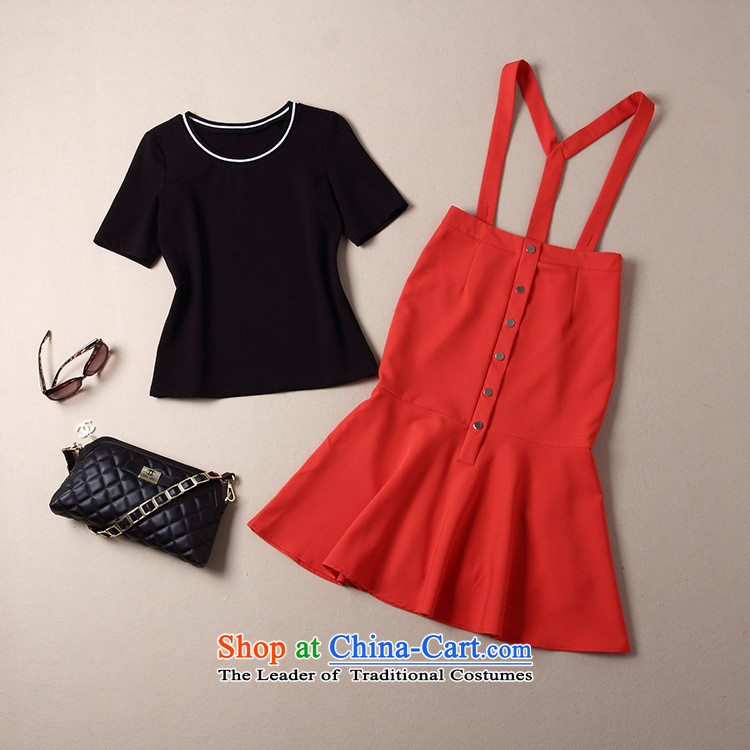 Ya-ting shop 2015 new products stars fall below a black T-shirt with + red crowsfoot strap skirt two kits B424 Black + Red S picture, prices, brand platters! The elections are supplied in the national character of distribution, so action, buy now enjoy more preferential! As soon as possible.