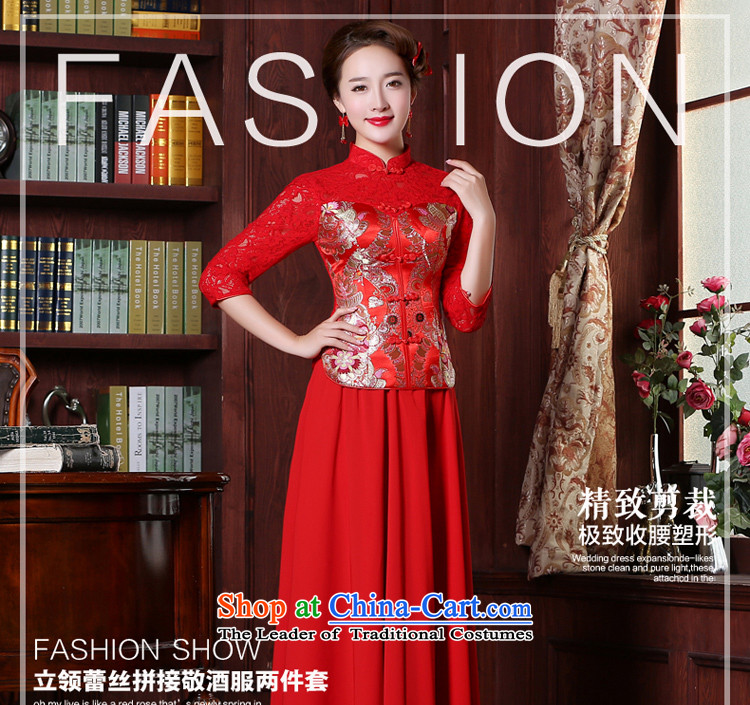 The new 2015 Red bride services-soo Wo Service bows stylish Chinese wedding dresses marriage qipao spring and fall of 7 to +26 cuff female head ornaments worth the price, pictures, L brand platters! The elections are supplied in the national character of distribution, so action, buy now enjoy more preferential! As soon as possible.