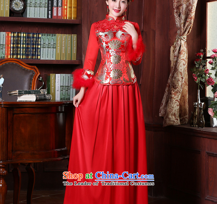 Red Winter bows to Chinese wedding dress bridal dresses long large stylish replacing Ms. bride wedding dress Red 2XL Photo, prices, brand platters! The elections are supplied in the national character of distribution, so action, buy now enjoy more preferential! As soon as possible.