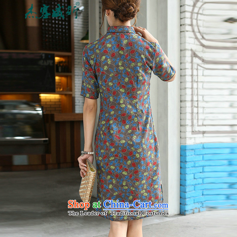 In the spring and autumn jie women improved in the collar lining has thickened the cuff long cotton linen word manually detained qipao cheongsam dress C Begonia collar in Wiesbaden, Cheng Kejie, , , , shopping on the Internet