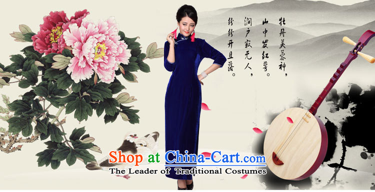 Mano-hwan's long black velvet emerald blue Kim qipao 7 cuff large retro Sau San evening dress dark green XXXXL picture, prices, brand platters! The elections are supplied in the national character of distribution, so action, buy now enjoy more preferential! As soon as possible.