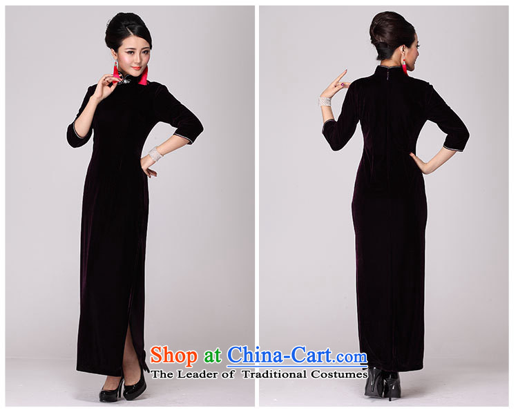 Mano-hwan's long black velvet emerald blue Kim qipao 7 cuff large retro Sau San evening dress dark green XXXXL picture, prices, brand platters! The elections are supplied in the national character of distribution, so action, buy now enjoy more preferential! As soon as possible.