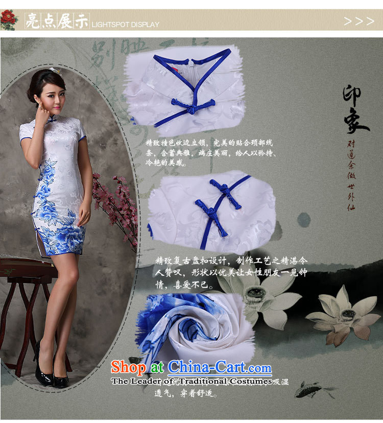 Mano-hwan's 2015 Summer New Stylish retro porcelain dresses short-sleeved Sau San retro cotton white L pictures, qipao price, brand platters! The elections are supplied in the national character of distribution, so action, buy now enjoy more preferential! As soon as possible.