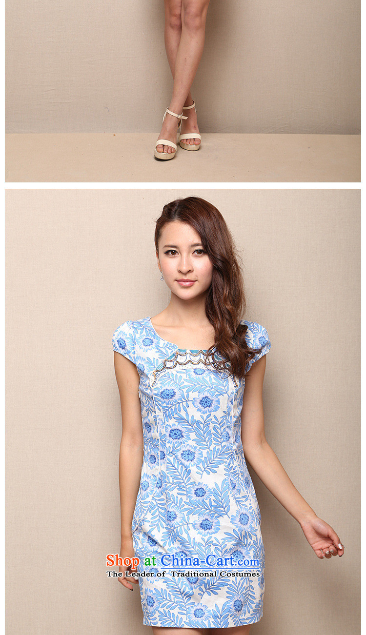 Mano-hwan's China wind large Chinese women's dresses, Sepia stamp improved qipao yellow L picture, prices, brand platters! The elections are supplied in the national character of distribution, so action, buy now enjoy more preferential! As soon as possible.
