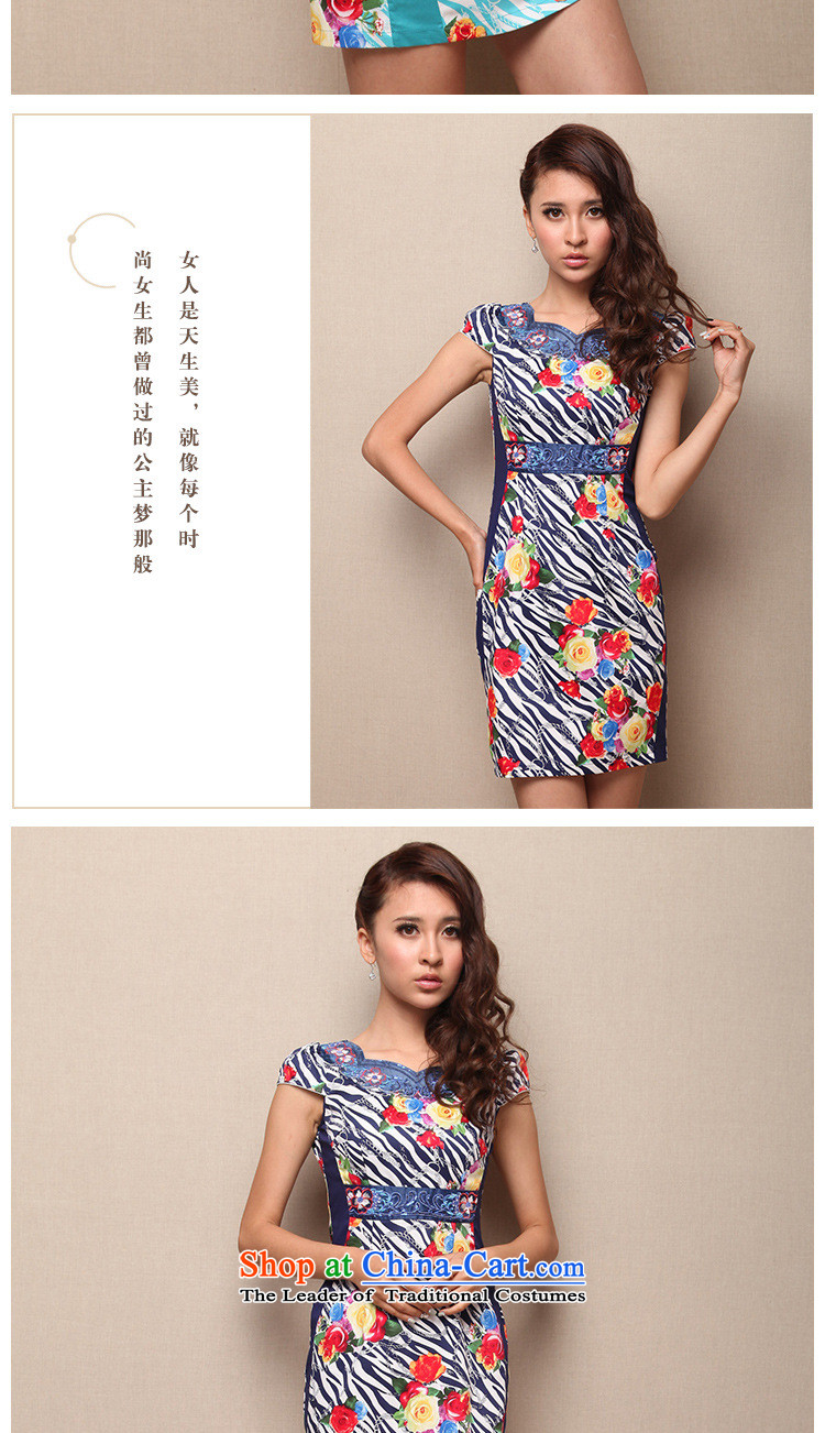 Mano-hwan's 2015 new short, improved Foutune of qipao girls middle-aged moms-to-day cobalt blue qipao XL Photo, prices, brand platters! The elections are supplied in the national character of distribution, so action, buy now enjoy more preferential! As soon as possible.