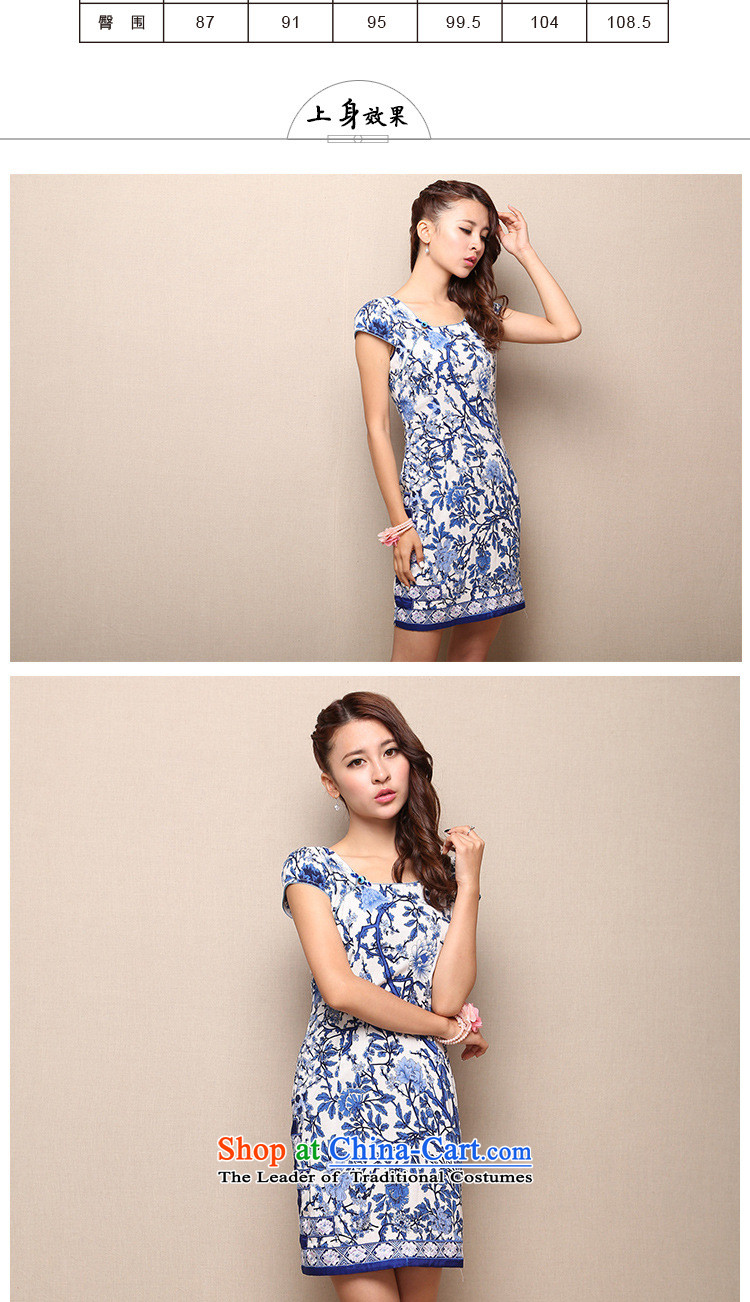 Mano-hwan's retro embroidery cheongsam dress daily thin large graphics Sau San dresses improved short cheongsam blue flowers L picture, prices, brand platters! The elections are supplied in the national character of distribution, so action, buy now enjoy more preferential! As soon as possible.