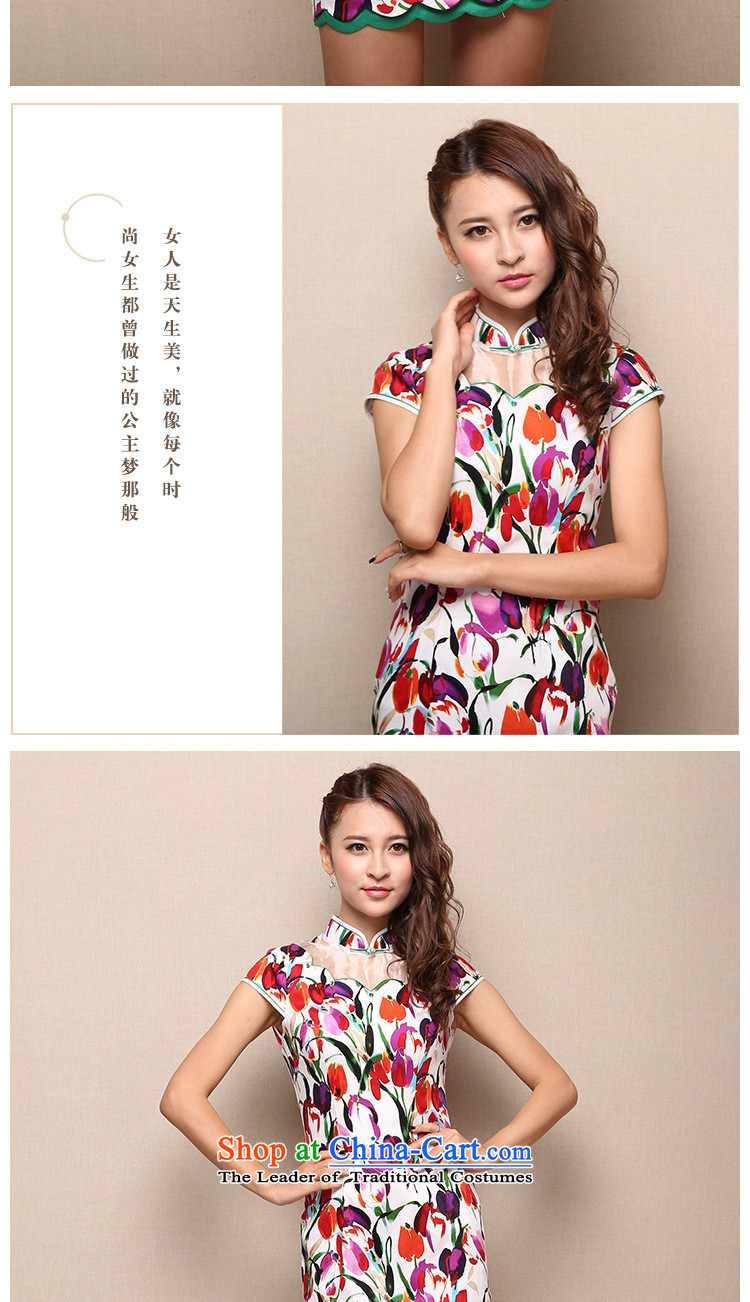 Mano-hwan's 2015 new summer, no's large short-sleeved cheongsam look Sau San Mock-neck cheongsam, Bottom Huanghua M picture, prices, brand platters! The elections are supplied in the national character of distribution, so action, buy now enjoy more preferential! As soon as possible.