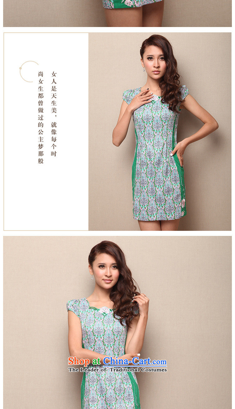 Mano-hwan's 2015 new summer short thin graphics as decoration, dresses step skirt pure cotton stamp qipao bright yellow XXL picture, prices, brand platters! The elections are supplied in the national character of distribution, so action, buy now enjoy more preferential! As soon as possible.