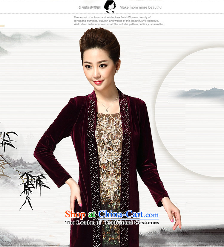 Web soft clothes Mother New) Older women's autumn false two large long-sleeved velvet wine red XXL picture, prices, brand platters! The elections are supplied in the national character of distribution, so action, buy now enjoy more preferential! As soon as possible.