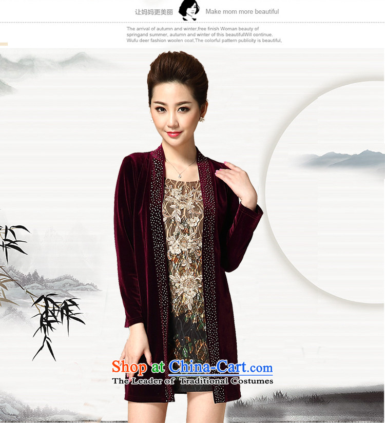Web soft clothes Mother New) Older women's autumn false two large long-sleeved velvet wine red XXL picture, prices, brand platters! The elections are supplied in the national character of distribution, so action, buy now enjoy more preferential! As soon as possible.