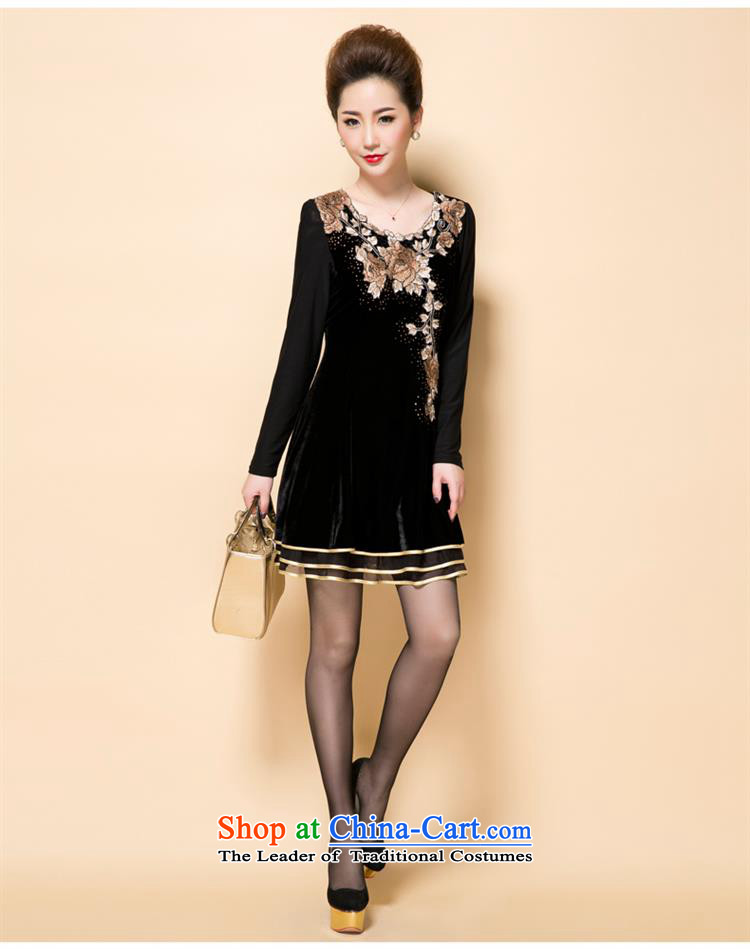 Web soft clothes with new autumn 2015 mother replacing embroidery embroidery Korean high-end temperament of older Kim scouring pads long-sleeved dresses Black XL Photo, prices, brand platters! The elections are supplied in the national character of distribution, so action, buy now enjoy more preferential! As soon as possible.