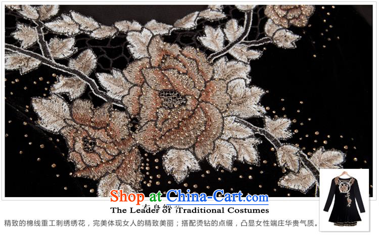 Web soft clothes with new autumn 2015 mother replacing embroidery embroidery Korean high-end temperament of older Kim scouring pads long-sleeved dresses Black XL Photo, prices, brand platters! The elections are supplied in the national character of distribution, so action, buy now enjoy more preferential! As soon as possible.