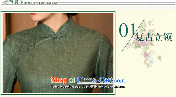 The Spring 2015 Autumn 歆 green in long qipao linen retro cheongsam dress new 7 cuff improved cheongsam dress M110078 dark green L picture, prices, brand platters! The elections are supplied in the national character of distribution, so action, buy now enjoy more preferential! As soon as possible.