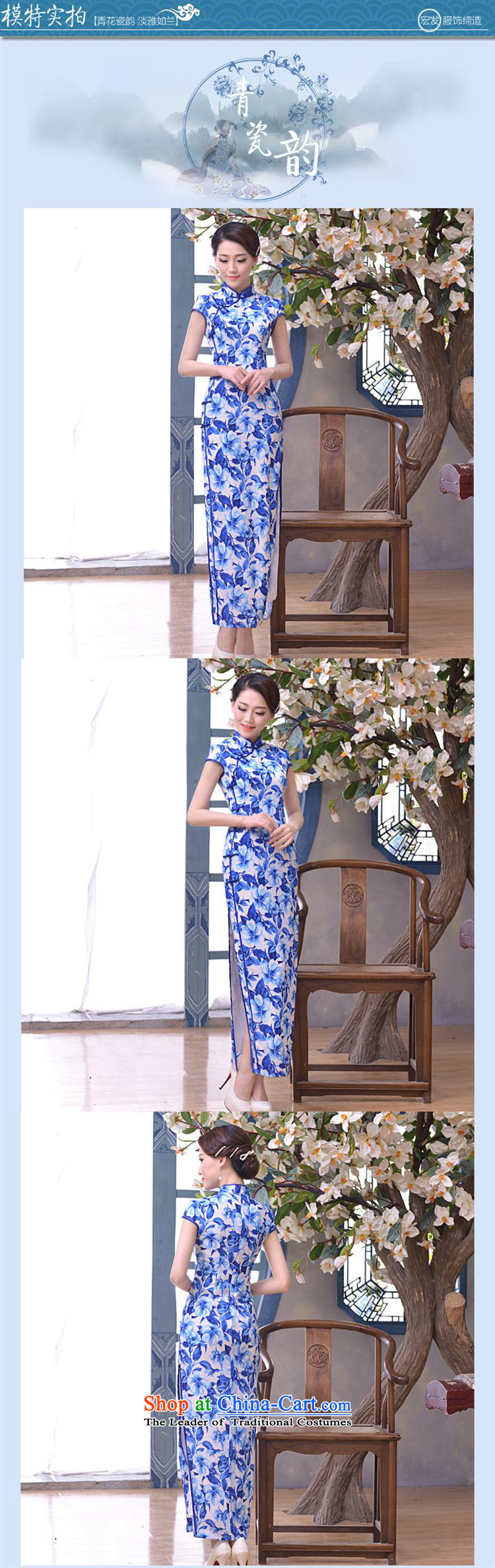 Mano-hwan's 2015 new long Silk Cheongsam porcelain cheongsam dress qipao long skirt picture color pictures, prices, XXL brand platters! The elections are supplied in the national character of distribution, so action, buy now enjoy more preferential! As soon as possible.