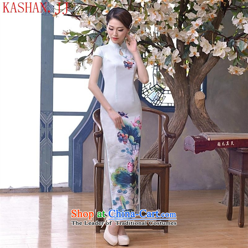 Mano-hwan's 2015 new retro style improved video quality Sau San slender Silk Cheongsam, dresses daily spring and summer load pictures suit?XL