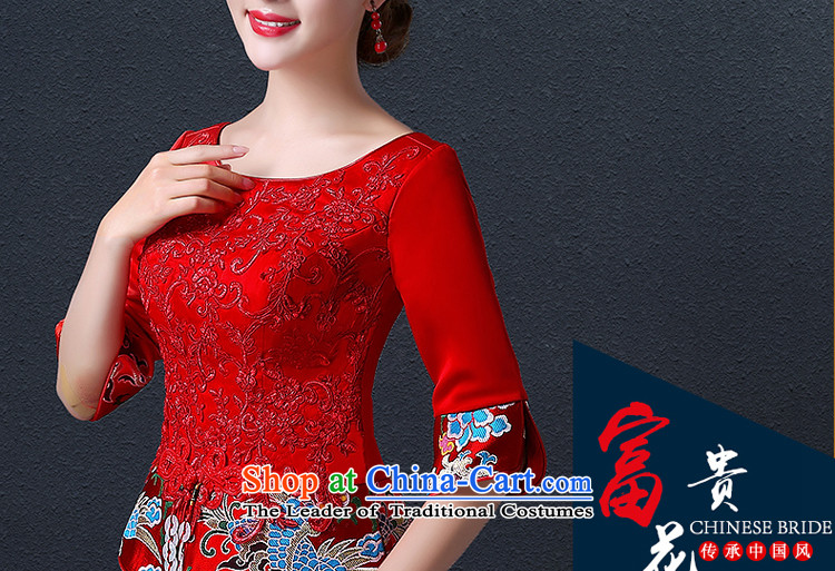 Hillo XILUOSHA Lisa (bride dress red marriage) bows in qipao cuff-soo kimono gown long Chinese New Year 2015 Autumn RED M picture, prices, brand platters! The elections are supplied in the national character of distribution, so action, buy now enjoy more preferential! As soon as possible.
