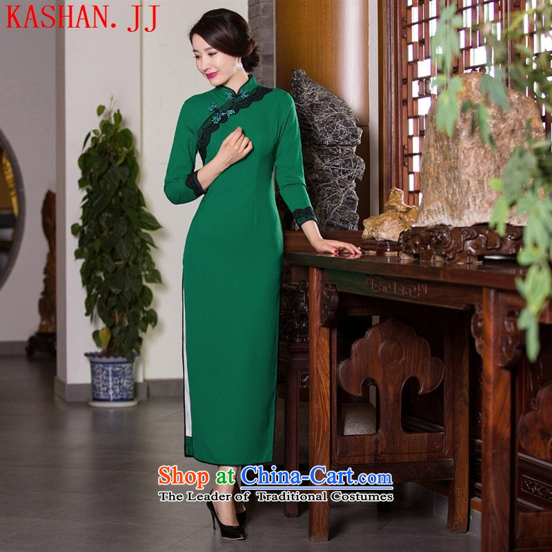 Mano-hwan's traditional qipao 2015 new antique dresses manually take charge of pure colors simple green/picture color qipao S, Susan Sarandon bandying (KASHAN.JJ card) , , , shopping on the Internet