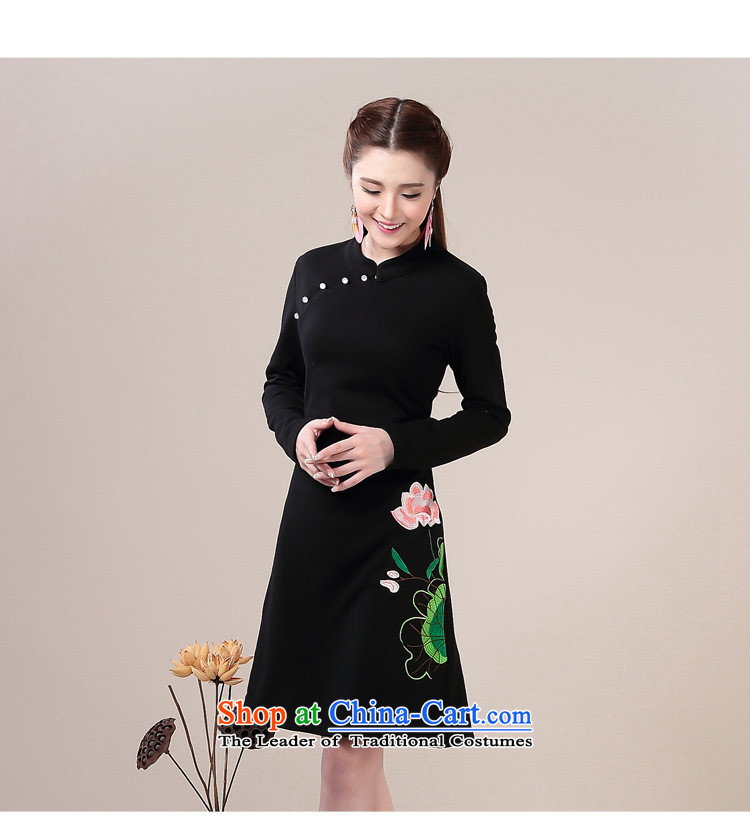 Addis Ababa Van Gogh poem 2015 autumn and winter cheongsam dress the new improved wear skirts video thin Ms. Sau San long-sleeved dresses qipao 8,592 black L picture, prices, brand platters! The elections are supplied in the national character of distribution, so action, buy now enjoy more preferential! As soon as possible.