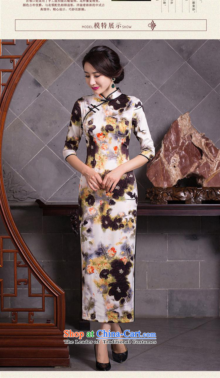 Mano-hwan's new 2015 cheongsam silk dresses retro Tang dynasty ink traditional long qipao/picture color pictures, prices, XL brand platters! The elections are supplied in the national character of distribution, so action, buy now enjoy more preferential! As soon as possible.