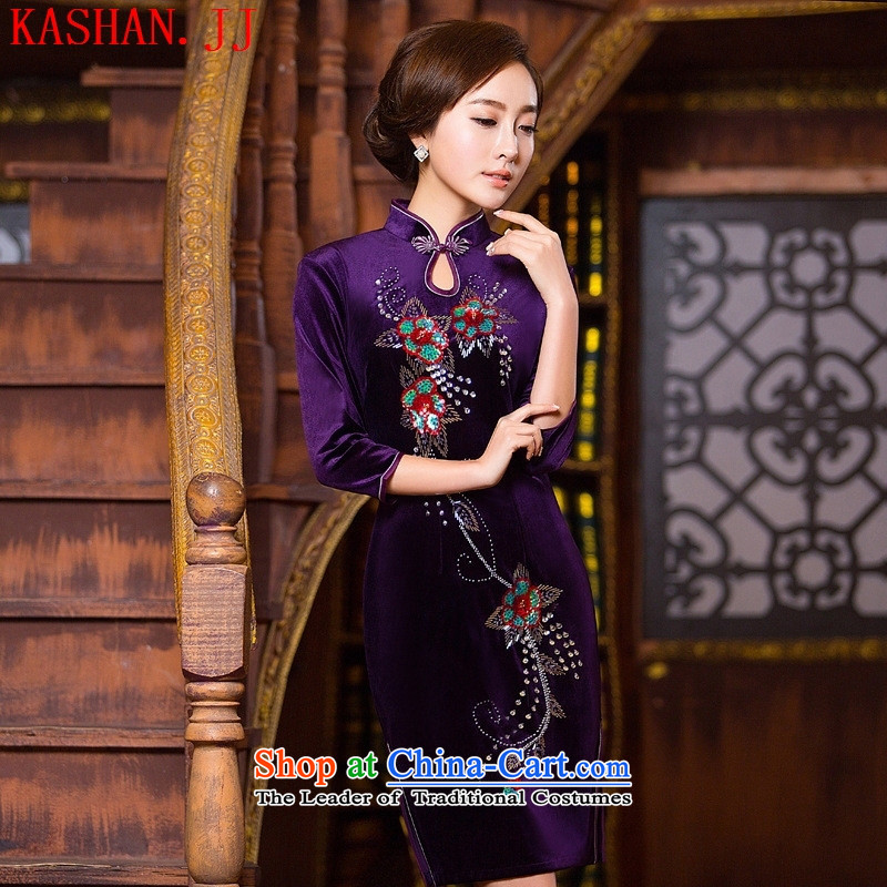 Mano-hwan's original qipao new daily retro and stylish cheongsam dress improved Sau San cheongsam dress photo color XL