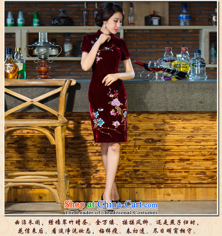 In accordance with the Premier of the new 2015 mother Kim scouring pads retro wedding dresses evening dress cheongsam dress improved color navy S picture, prices, brand platters! The elections are supplied in the national character of distribution, so action, buy now enjoy more preferential! As soon as possible.