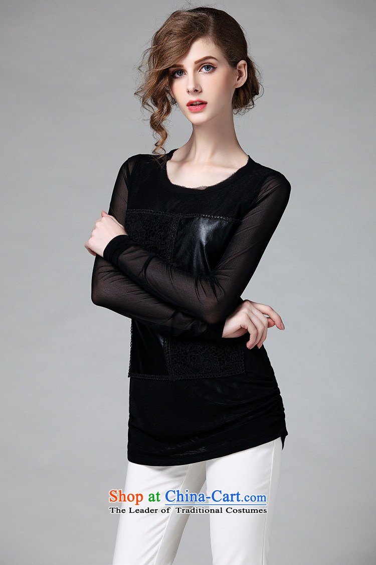 The European site early autumn 2015 Hami female new gauze water-soluble flower PU stitching graphics thin, forming the Netherlands T-shirt 0910 Appliances Black XL Photo, prices, brand platters! The elections are supplied in the national character of distribution, so action, buy now enjoy more preferential! As soon as possible.