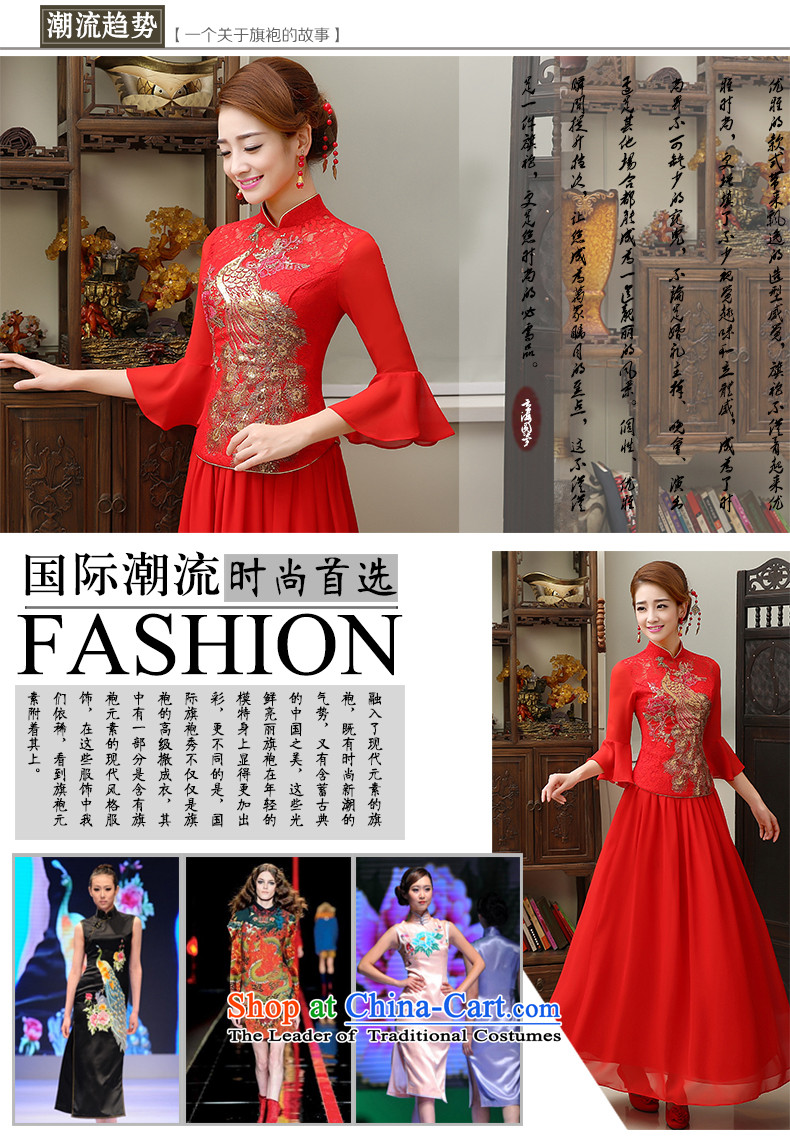 2015 new bride qipao gown married summer bows services red collar embroidery short of Chinese Dress Red L picture, prices, brand platters! The elections are supplied in the national character of distribution, so action, buy now enjoy more preferential! As soon as possible.