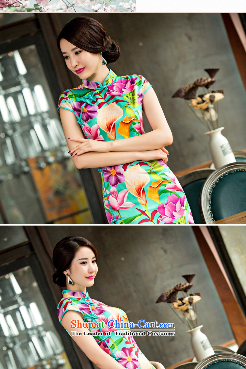 And involved daily qipao Summer 2015 new long high on the forklift truck and sexy female graphics cheongsam dress thin Silk Cheongsam Template Characteristics XL Show pictures, prices, brand platters! The elections are supplied in the national character of distribution, so action, buy now enjoy more preferential! As soon as possible.
