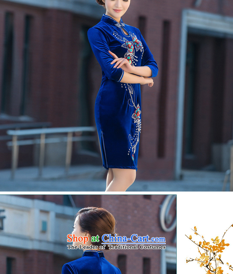 Secretary for high-end 2015 involving new velvet cheongsam dress daily improved retro seven short of public cuff Sau San embroidery cheongsam figure XL Photo, prices, brand platters! The elections are supplied in the national character of distribution, so action, buy now enjoy more preferential! As soon as possible.