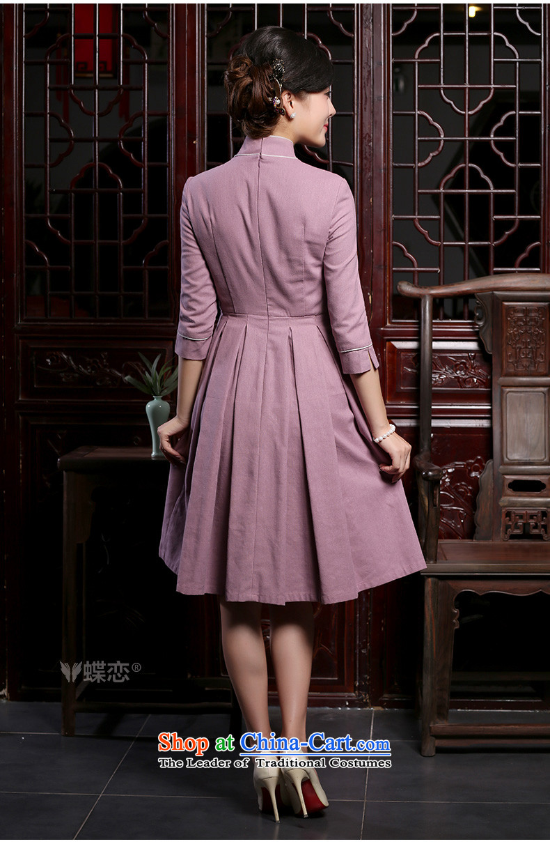 Butterfly Lovers 2015 Autumn New) cotton robes of nostalgia for the improvement of the seven cuff Sau San cheongsam dress purple L picture, prices, brand platters! The elections are supplied in the national character of distribution, so action, buy now enjoy more preferential! As soon as possible.
