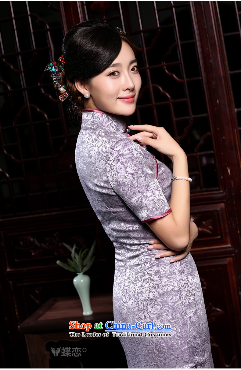 Butterfly Lovers 2015 Autumn new stylish improvement of qipao dresses retro short-sleeved long Silk Cheongsam figure - pre-sale 5 day S pictures, prices, brand platters! The elections are supplied in the national character of distribution, so action, buy now enjoy more preferential! As soon as possible.