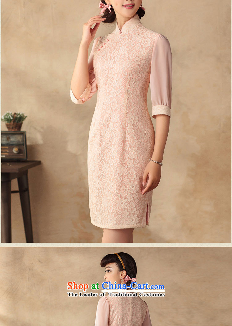 A Pinwheel Without Wind Yat lace composite Carman cheongsam dress 2015 new improved national autumn winds of nostalgia for the summer load cheongsam pink 2XL Photo, prices, brand platters! The elections are supplied in the national character of distribution, so action, buy now enjoy more preferential! As soon as possible.