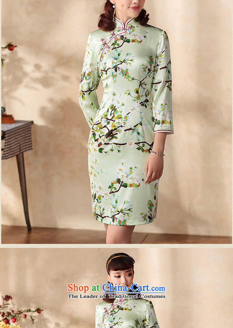 A Pinwheel Without Wind silk Mephidross Yat 7 cuff autumn 2015 new boxed qipao retro ethnic stylish improved cheongsam dress lush M picture, prices, brand platters! The elections are supplied in the national character of distribution, so action, buy now enjoy more preferential! As soon as possible.