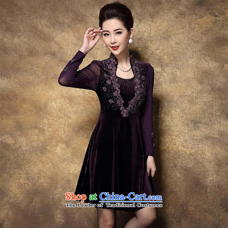 Mano-hwan, scouring pads embroidered dress in mother older larger Couture fashion purple M Card Shan (KASHAN.JJ CHRISTMASTIME) , , , shopping on the Internet