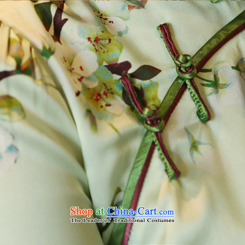 A Pinwheel Without Wind silk Overgrown Tomb Autumn Yat replacing dresses 2015 new retro ethnic stamp cheongsam dress lush XL, Yat Lady , , , shopping on the Internet