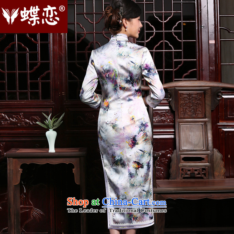 Butterfly Lovers 2015 Autumn new retro 7 cuff, improved stylish herbs extract silk cheongsam dress daily figure - pre-sale period of 10 days , L, Butterfly Lovers , , , shopping on the Internet