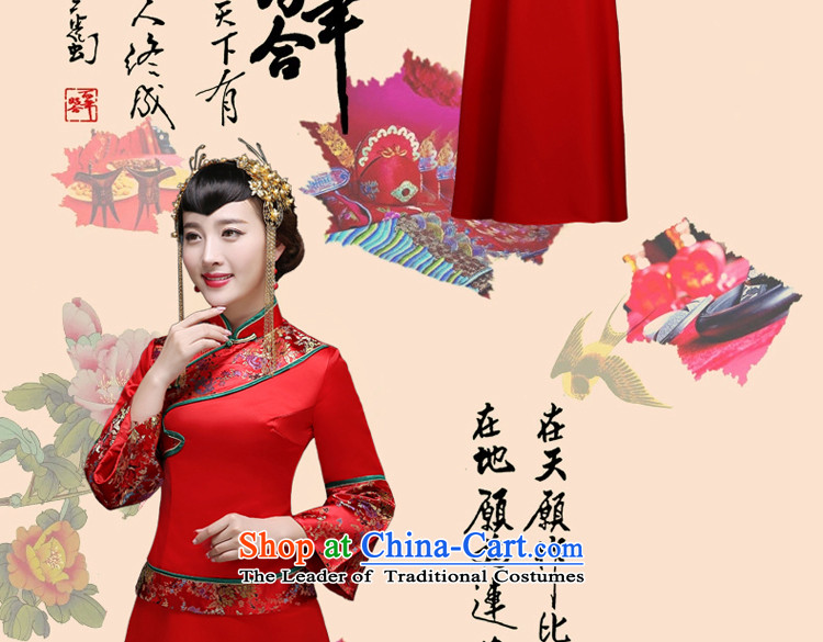 Red-soo Wo Service cheongsam dress bride wedding dress of autumn and winter Chinese Wedding dress-soo Fashion improved bows services kimono Sau Wo Service 3XL picture, prices, brand platters! The elections are supplied in the national character of distribution, so action, buy now enjoy more preferential! As soon as possible.