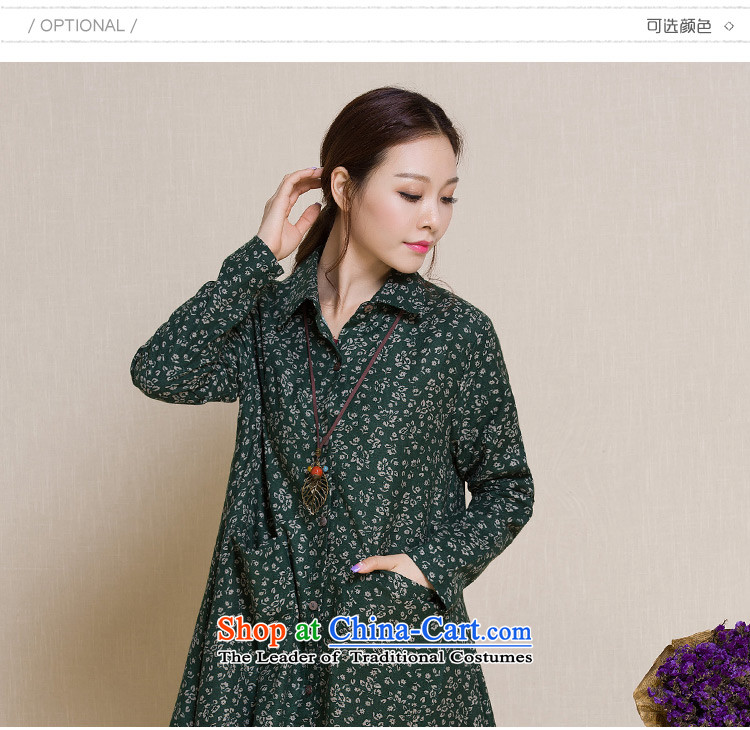 * Store and involved with the new 2015 Autumn commuting in literary and artistic long long-sleeved lapel Ms. cotton linen shirt female saika lining Army Green XL Photo, prices, brand platters! The elections are supplied in the national character of distribution, so action, buy now enjoy more preferential! As soon as possible.