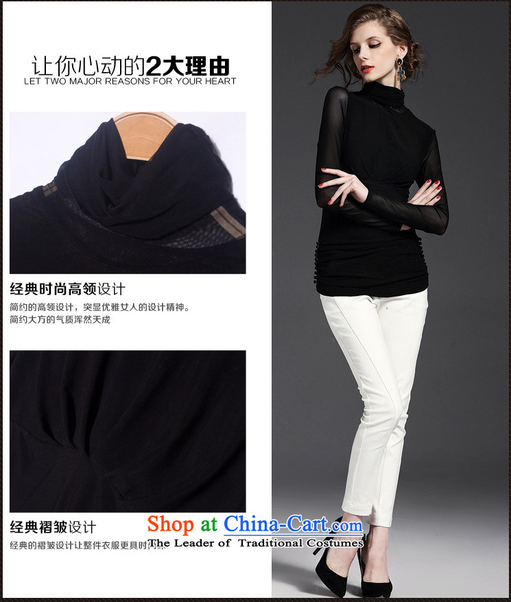 The Secretary for Health related shop European station 2015 * fall inside the new long-sleeved high collar elastic yarn, forming the web Shirt 