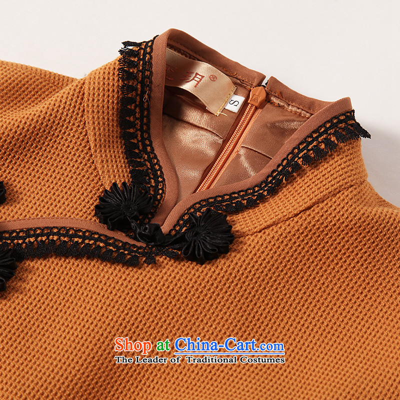 The seal of the Winter 2015 new products-to-day long qipao retro hair? improved long-sleeved Sau San Tong replacing qipao Ms. orange seal, L, decreased by , , , shopping on the Internet