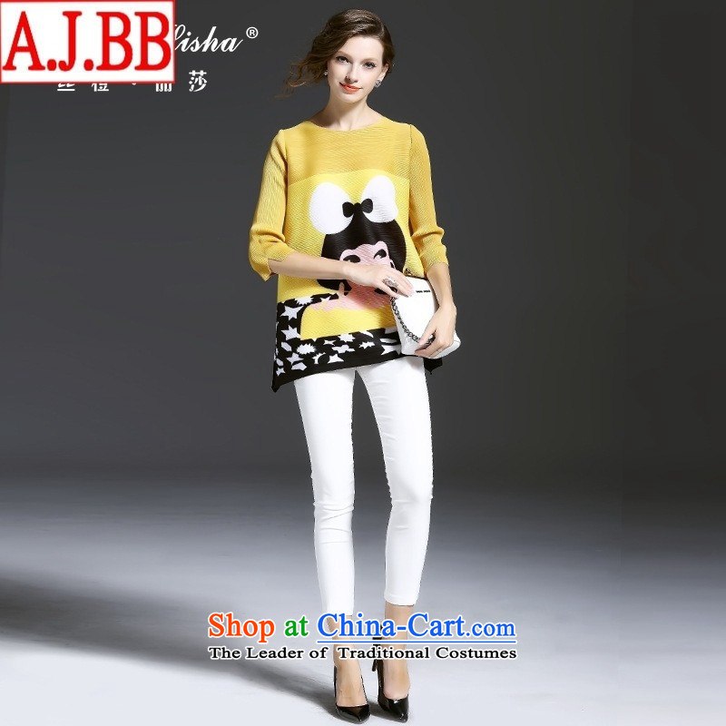 The Black Butterfly European site Fall 2015 for women in Europe and India beauty pattern in the folds of the Sau San version A pressure jacket yellow are code ,A.J.BB,,, shopping on the Internet