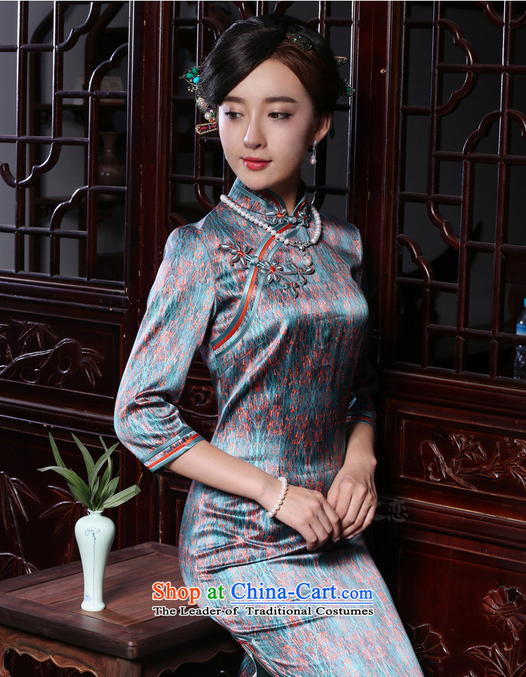 Love of birds- 2015 Autumn new boxed cheongsam dress female Silk Cheongsam QC906 long retro Suit M picture, prices, brand platters! The elections are supplied in the national character of distribution, so action, buy now enjoy more preferential! As soon as possible.