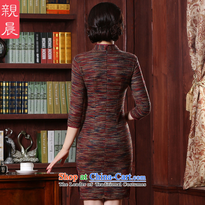 2015 Autumn and winter new cheongsam dress daily in Sau San cuff stylish improved gross short of what knitting dress photo, color M, PRO-AM , , , shopping on the Internet
