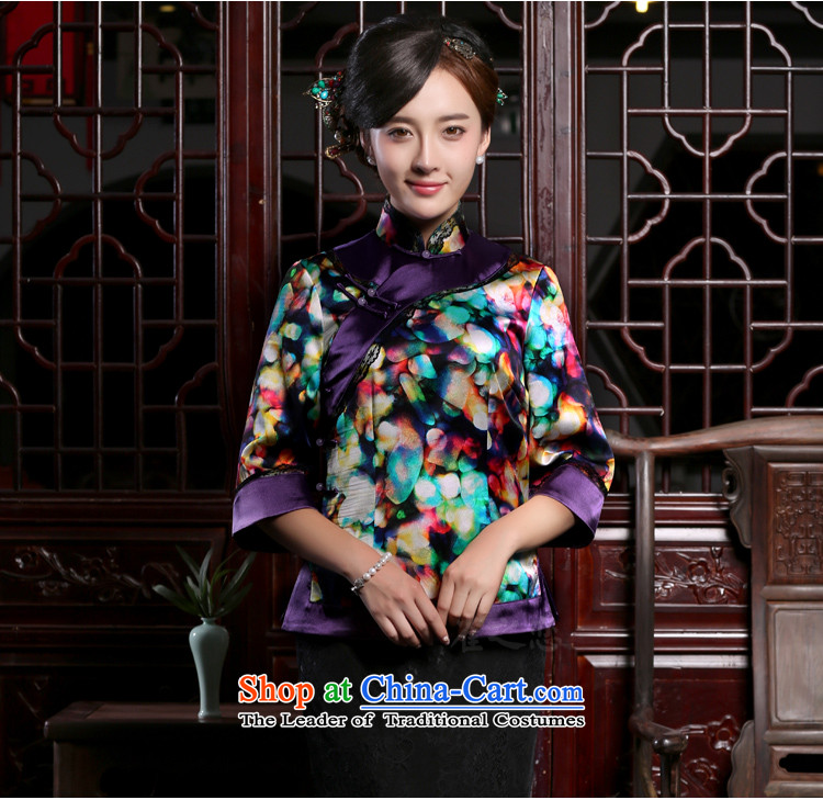Love of birds in the autumn of 2015, the romantic load new improved stylish horn cuff Tang dynasty qipao shirt female M pictures, floral QC952 price, brand platters! The elections are supplied in the national character of distribution, so action, buy now enjoy more preferential! As soon as possible.