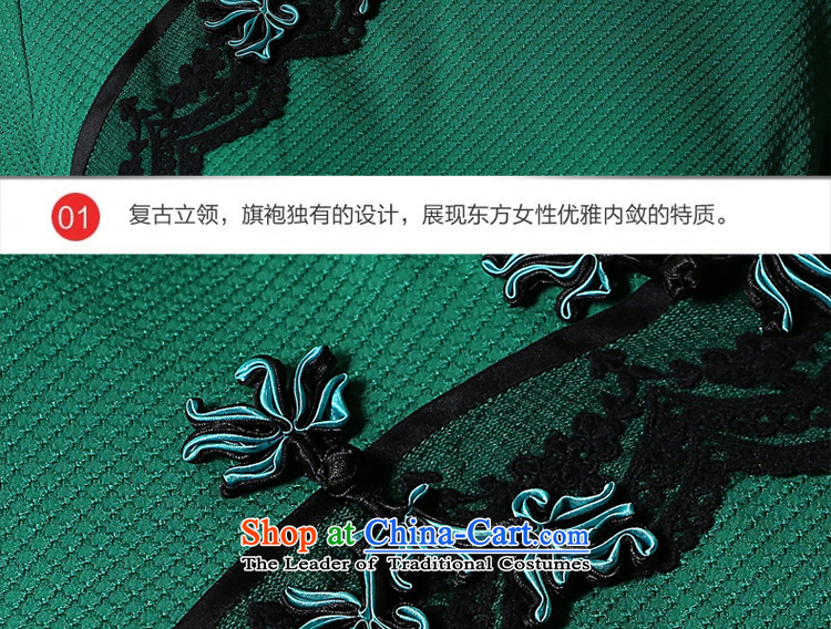 Retro-day cheongsam dress stylish Sau San improved long skirt 2015 Fall/Winter Collections in large new cuff green M picture, prices, brand platters! The elections are supplied in the national character of distribution, so action, buy now enjoy more preferential! As soon as possible.